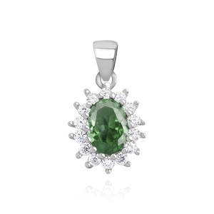 Pandantiv argint cu piatra verde DiAmanti Z1102CR_EM-DIA (Argint 925‰ 1,2 g.)